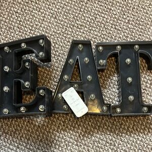 Black LED Marquee 'EAT' Sign